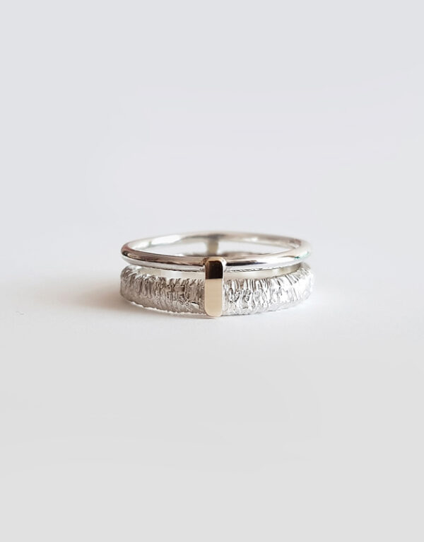 double textured silver ring