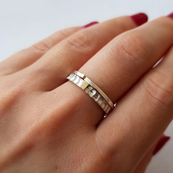 sidabriniai ziedai su auksu