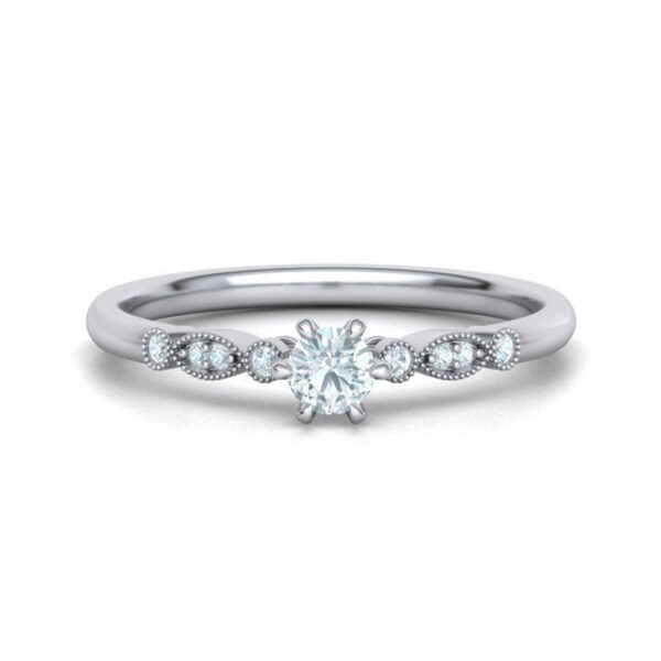 Elegantiškas balto aukso sužadėtuvių žiedas su natūraliais briliantais