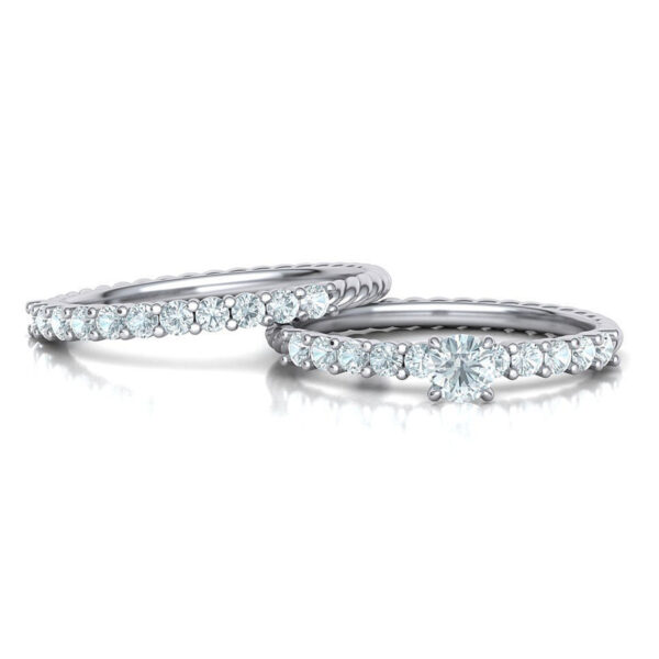 Balto aukso sužadėtuvių žiedas su briliantais