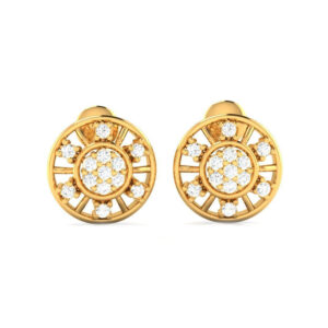 Elegantiški geltono aukso auskarai su briliantais