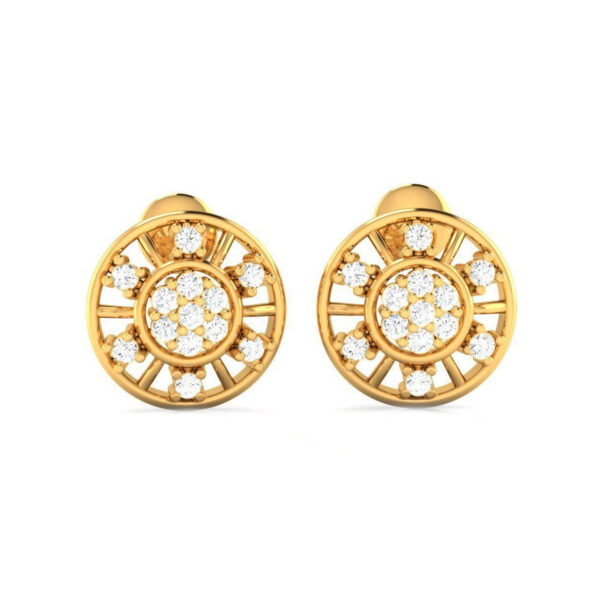 Elegantiški geltono aukso auskarai su briliantais